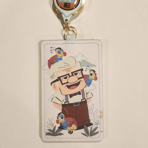 Loungefly Disney Pixar UP Carl Russel Kevin Retractable Lanyard ID Holder - Picture 5 of 11